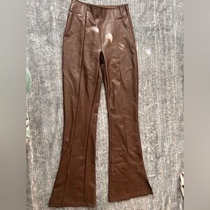 Abercrombie and Fitch Faux leather split leg pants